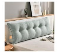 CFLNYC Ergonomic Triangular Headboard Pillow with Side Storage Pockets Removable Headboard Back Pillow for Resting Reading(Green,39"/100cm(Twin))
