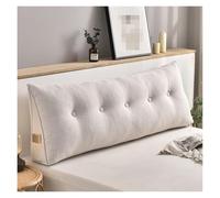 CFLNYC Ergonomic Triangular Headboard Pillow with Side Storage Pockets Removable Headboard Back Pillow for Resting Reading(White,71"(Cal King))