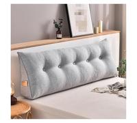CFLNYC Ergonomic Triangular Headboard Pillow with Side Storage Pockets Removable Headboard Back Pillow for Resting Reading(Grey,59"/150cm(Queen))