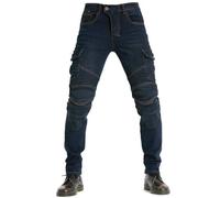 CFlong Men's Women's Motorcycle Pants Motorbike Jeans biker Armor Trousers bicycle Riding Protective Pants, 4 x Protection pad (Blue,5XL)