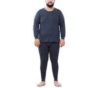 CFlong Thermal Underwear Mens Set, Winter Thermal Base Layer, Ultra Soft Warm Round Neck Long Sleeved High Waist Seamless Large Size Slim Top and Bottoms Suit (Grey,6XL)