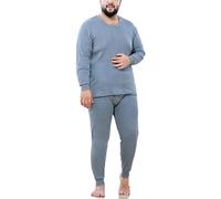 CFlong Thermal Underwear Mens Set, Winter Thermal Base Layer, Ultra Soft Warm Round Neck Long Sleeved High Waist Seamless Large Size Slim Top and Bottoms Suit (Light Gray,5XL)
