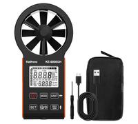 CFM Anemometer Handheld Air Flow Meter, HVAC Wind Meter Measuring Wind Speed 0.3~30m/s & Air Volume 0~999,900 ft3/min with Temperature & Auto-off, MAX/MIN/Real-time Display, Kethvoz 6000GH Windometer