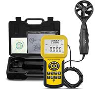 CFM Anemometer Handheld Air Flow Meter, Kethvoz Digital HVAC Wind Speed Gauge Measuring Airflow Windspeed Velocity Temperature w/MAX/MIN/AVG, Data Record, Industrial Anometer KE-846A