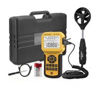 CFM Anemometer Handheld, HVAC Air Flow Meter 0.3-45m/s Professional Digital Wind Gauges, with USB Interface Connect to Computer, Temp Test, Data Record, Wind Speed Meter GOLDCHAMP