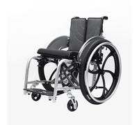 CFMAIF Aluminum Alloy Sports Wheelchair, Portable Foldable Manual Chair, with Handbrakes, Quick Release Rear Wheels & Anti-Tip Wheels(Silver,36cm/14.1in Seat)