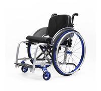 CFMAIF Folding Sports Wheelchair Lightweight Chair for Adults, Self-propelled Manual Wheelchairs, with Quick Release Rear Wheels & Anti-Tip Wheels(Blue,36cm/14.1in Seat)
