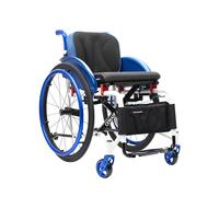 CFMAIF Folding Sports Wheelchair, Lightweight Manual Wheelchairs for Adults, Aluminum Alloy Travel Chairs, Compact(Size:42cm/16.2in seat,Color:Blue)