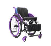 CFMAIF Folding Sports Wheelchair, Lightweight Manual Wheelchairs for Adults, Aluminum Alloy Travel Chairs, Compact(Size:42cm/16.2in seat,Color:Purple)