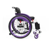 CFMAIF Folding Sports Wheelchair, Lightweight Self-propelled Wheelchair for Adults, Aluminum Alloy Trolley for Disabled(Size:38cm/14.9in seat,Color:Purple)