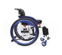 CFMAIF Folding Sports Wheelchair, Lightweight Self-propelled Wheelchair for Adults, Aluminum Alloy Trolley for Disabled(Size:42cm/16.2in seat,Color:Blue)