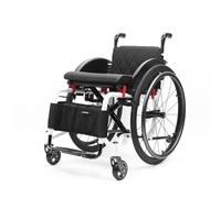 CFMAIF Folding Sports Wheelchair, Lightweight Self-propelled Wheelchair for Adults, with Handbrakes and Quick Release Rear Wheels(42cm/16.2in seat,Black)