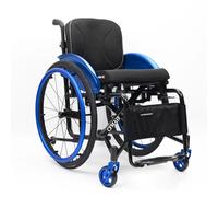 CFMAIF Folding Sports Wheelchairs, Lightweight Aluminum Wheelchair for Adults, Self-propelled Manual Chair with Quick Release Rear Wheels(Blue,38cm/14.9in Seat)