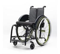 CFMAIF Folding Wheelchair with Handbrakes, Portable Aluminum Alloy Boarding Travelling Chair for Adults & Kids, Quick Release Rear Wheels(Green,43cm/16.9in Seat)