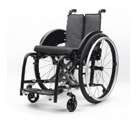 CFMAIF Folding Wheelchair with Handbrakes, Portable Aluminum Alloy Boarding Travelling Chair for Adults & Kids, Quick Release Rear Wheels(Black,38cm/14.9in Seat)