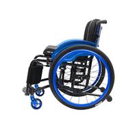 CFMAIF Lightweight Aluminum Alloy Wheelchair with Handbrakes, Folding Sports Wheelchair for Adults, self Propel Outdoor Wheelchair(42cm/16.5 seat,Blue)