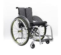 CFMAIF Lightweight Foldable Wheelchair for Adults, Portable Manual Aluminum Alloy Wheel Chair for Travel, with Removable Rear Wheels & Footrest(Green,36cm/14.1in Seat)