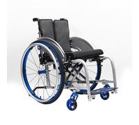 CFMAIF Lightweight Foldable Wheelchair for Adults, Portable Manual Aluminum Alloy Wheel Chair for Travel, with Removable Rear Wheels & Footrest(Blue,36cm/14.1in Seat)