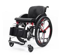 CFMAIF Lightweight Sports Wheelchair Portable Outdoor Folding Wheelchairs Self-propelled Manual Chair with Anti-Tipper for Adults(40cm/15.7in Seat)