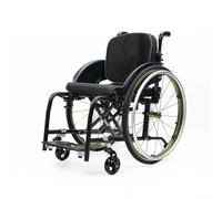 CFMAIF Portable Wheelchair Ultra Lightweight Foldable Manual Chair, Aluminium Alloy, Removable Tires, Anti-Tip Wheels, for Aircraft, Travel(Green,40cm/15.7in Seat)