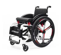 CFMAIF Sport Wheelchairs For Adults, Aluminum Wheelchairs With Quick Release Wheels, Lightweight Transport Wheelchair with Handbrakes, (42cm/16.2in seat,Black)