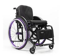 CFMAIF Sports Wheelchairs for Adults-Lightweight Folding Manual Wheelchairs with Handbrakes and Quick Release Rear Wheels(30Lbs) Portable(Purple,40cm/15.7in Seat)