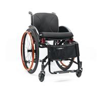 CFMAIF Ultra Lightweight Manual Wheelchair, Folding Portable Boarding Travelling Wheelchair with Hand Brake, Quick Release Rear Wheels(Red,42cm/16.5in Seat)