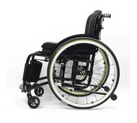 CFMAIF Ultra Lightweight Sports Wheelchair(30Lbs)- Folding Aluminum Alloy Manual Wheelchairs,with Quick Release Rear Wheels,Anti-Tip Wheels(Green,38cm/14.9in Seat)