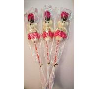 CFMOFFERS Artificial Roses Gift Sets for Valentine's Day Mother'S Day Wedding Anniversary Romantic Artificial Soap Roses Foam Teddy Bear Gift Flowers Bouquet Valentines Day 3Pack (Pink)