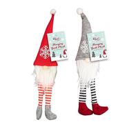 CFMOFFERS Long Legged Nordic Gnomes Shelf Sitting Christmas Character Decorations 1 Assorted Xmas Hanging Santa Gonk 40cm