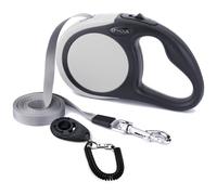 CFMOUR Retractable Dog Lead, 5m/20kg Grey Heavy-Duty Extendable Dog Le