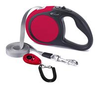 CFMOUR Retractable Dog Lead, 5m / Up to 50kg Dogs, Red
