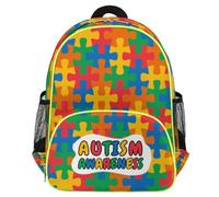 cfpolar Backpack for Boys Girls, Waterproof 12 In Kids Toddler Backpack-100, A-autism, 14.2 In, Daypack Backpacks