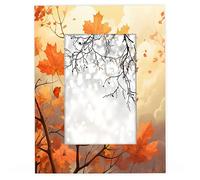 cfpolar Fall Maple Leaves Branches 4x6 Picture Frame Solid Wood High Definition Acrylic Photo Frame Fits to 4x6 inch Photos, Wall Mounting Picture Frames for Tabletop & Wall Display Home Decor