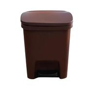 cfpqv 10 L Gallon Trash Can Plastic Step On Kitchen Rubbish Bin Black Compost Bathroom Bin Kitchen Rubbish Washing Pods Laundry (Brown, One Size)