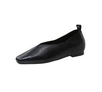 cfpqv Ballerinas Women's Elegant Flat Loafer Mary Jane Low Shoes PU Leather Women's Shoes Elegant and Comfortable Ballerina Shoes Leisure Dance Shoes Pumps Slip On Dress Shoes Bridal Shoes, black, 42