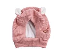cfpqv Dog Winter Head Ears Dog Winter Cold and Hat Large Dog Knitted Dogs 3050 kg Suitable for Normal with Pretty (Over Protects Pet Supplies Dog Scarf Girls (Pink, One Size)