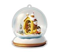 cfpqv Letter A Z Yellow Acrylic Car Ornaments Exquisite Christmas Tree Ornaments and Design Personality and Charm to Your Holiday Decorations Japanese Wind Chime (Q, One Size)