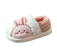 cfpqv Shoes Women's Funny Plush in Autumn and Winter Plush Bunny Slippers Fluffy Closed Slippers with Cute Animal Motif Warm Fluffy Lined Slippers Winter Shoes Slippers, pink, 8.5 UK