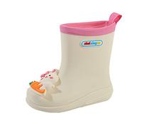 cfpqv Wellington Boots Children's Rain Boots Girls Rain Shoes Rain Boots Half Shaft Rain Boots Waterproof Children's Boots Children's Shoes Non-Slip Spring Summer Ankle Boots Boat Shoes 2-8 Years, a
