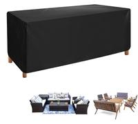 CFRJDJ Garden Furniture Covers 170x90x82cm Oxford 420D Fabric Patio Table Covers Waterproof with Dust-proof, Anti-UV Rattan Garden Furniture Covers Outdoor Indoor