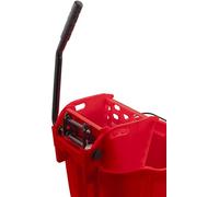 CFS OmniFit Plastic Mop Bucket With Side Press Wringer, 35 Quarts, Red