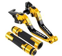 CFSJRXZ Clutch Levers Motorcycle Brake Clutch Lever Handlebar Grips for NMAX155 N-MAX155 NMAX N-MAX 155 Bar End Replacement Kit Motorbike Brake Lever Handlebar Grips(Gold)