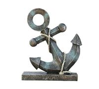 CFSky Nautical Anchor Figure Made of Resin, 21.5 cm High, Black Blue, Maritime Decoration for Standing, Ship Anchor Model Ornament Statue Gift for Home Bar
