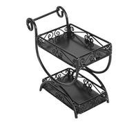CFTGIW 1: 12 Miniature Garden Cart Exquisite Details Metal Dollhouse Flower Cart Ornaments Accessory Black Miniature Garden CartDollhouse Flower CartDollhouse (Black)