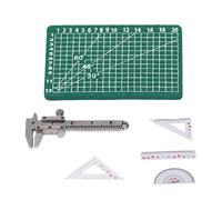 CFTGIW 1:12 Scale Miniature Caliper Rulers Cutting Pad Alloy Smoothing Surfaces Dollhouse School Accessories Kit Provide Fun Object Children to Simulated Dollhouse High Simulation Looks