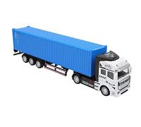 CFTGIW 1: 48 Alloy Container Truck Model Toy Highly Simulation Children Car Toys VehicleGray Container Truck Model Head Be the Suitable Back Car Highly Simulation Can the Opened (Blue)