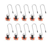 CFTGIW 10PCS L Track Single Stud Fitting with Hook Heavy Duty Tie Down Anchor for Van Pickup Trucks Trailers Breaking Load 110lbs ABS+Metal Construction (Orange)