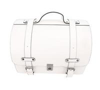 CFTGIW 18L Motorcycle Tail Bag Quick Release PU Leather High Capacity Motorbike Travel Luggage Bag with Combination Lock White Motorcycle Tail BagMotorcycle Luggage (White)