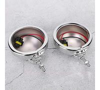CFTGIW 2 Sets 4.5 Inches Motorcycle Fog Light Housing Alu 2 Sets 4.5 Inches Motorcycle Fog Light Housing, Aluminum Alloy Lamp Shell for Motorcycles
